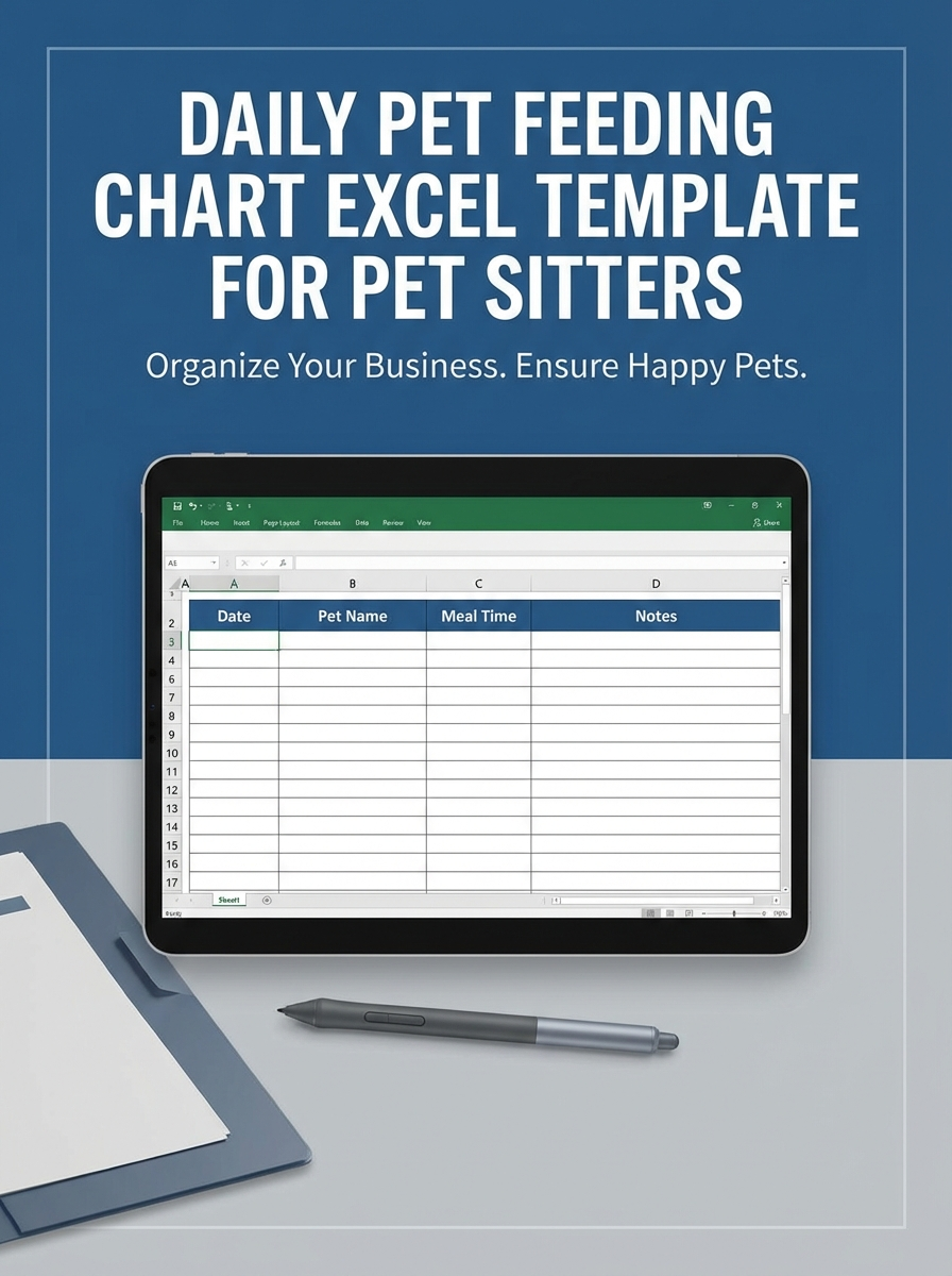 Daily Pet Feeding Chart Excel Template for Pet Sitters