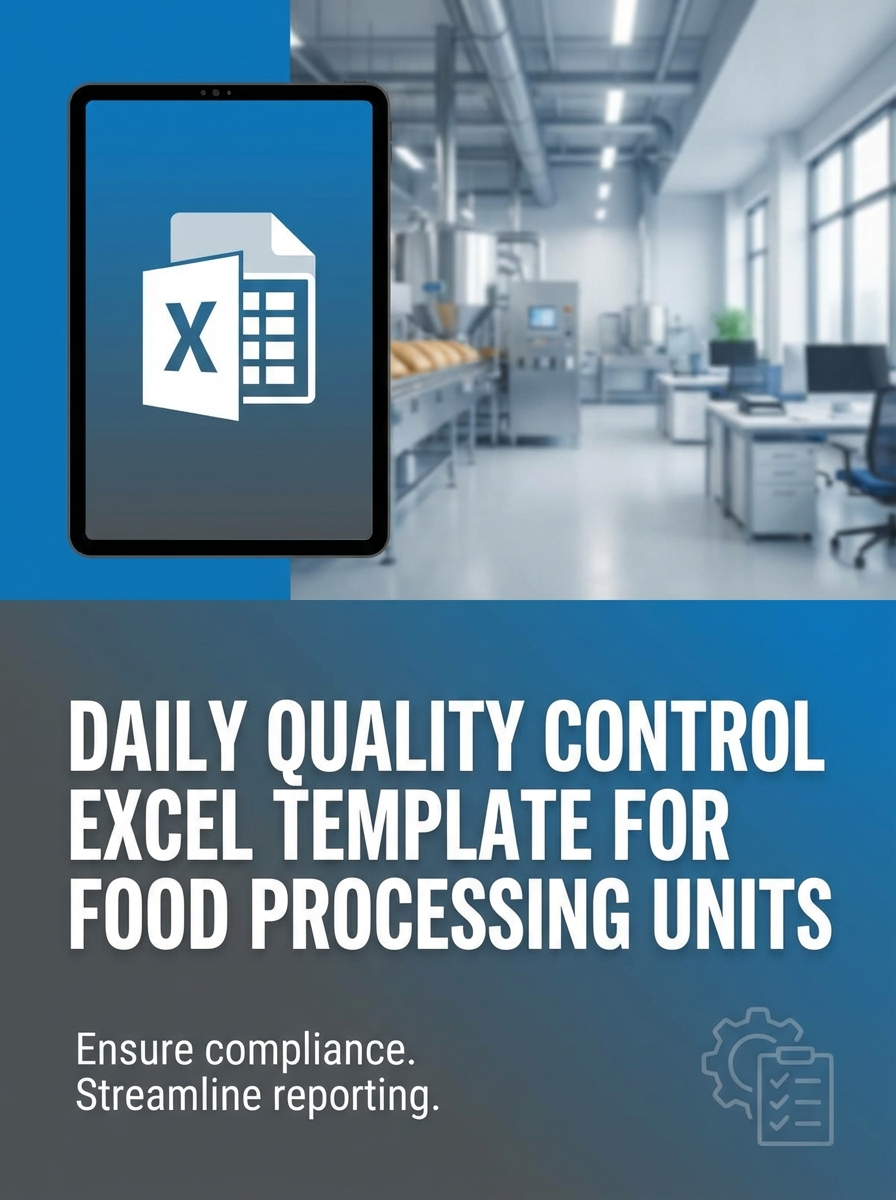 Daily Quality Control Excel Template for Food Processing Units