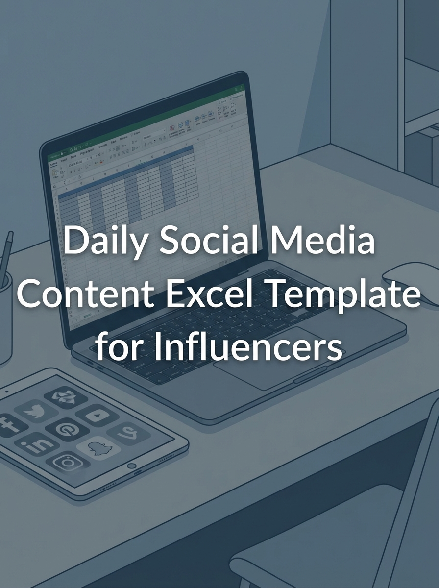 Daily Social Media Content Excel Template for Influencers