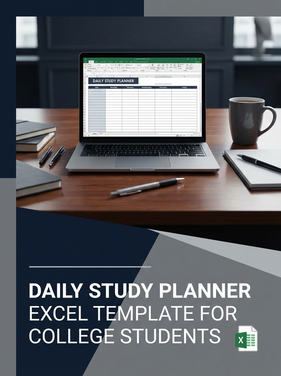 Daily Study Planner Excel Template for College Students