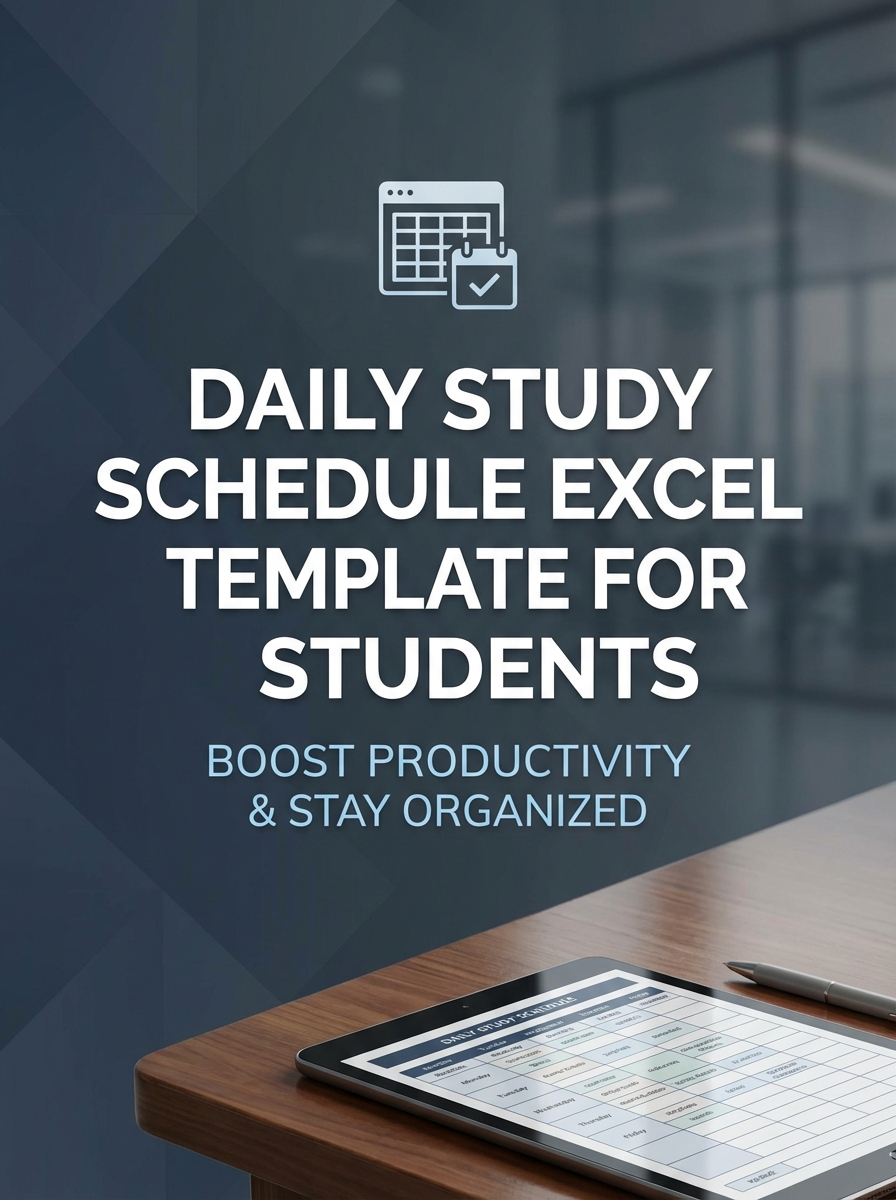Daily Study Schedule Excel Template for Students