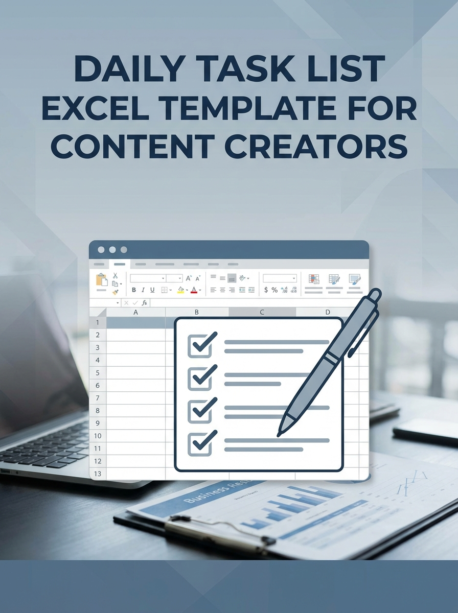 Daily Task List Excel Template for Content Creators