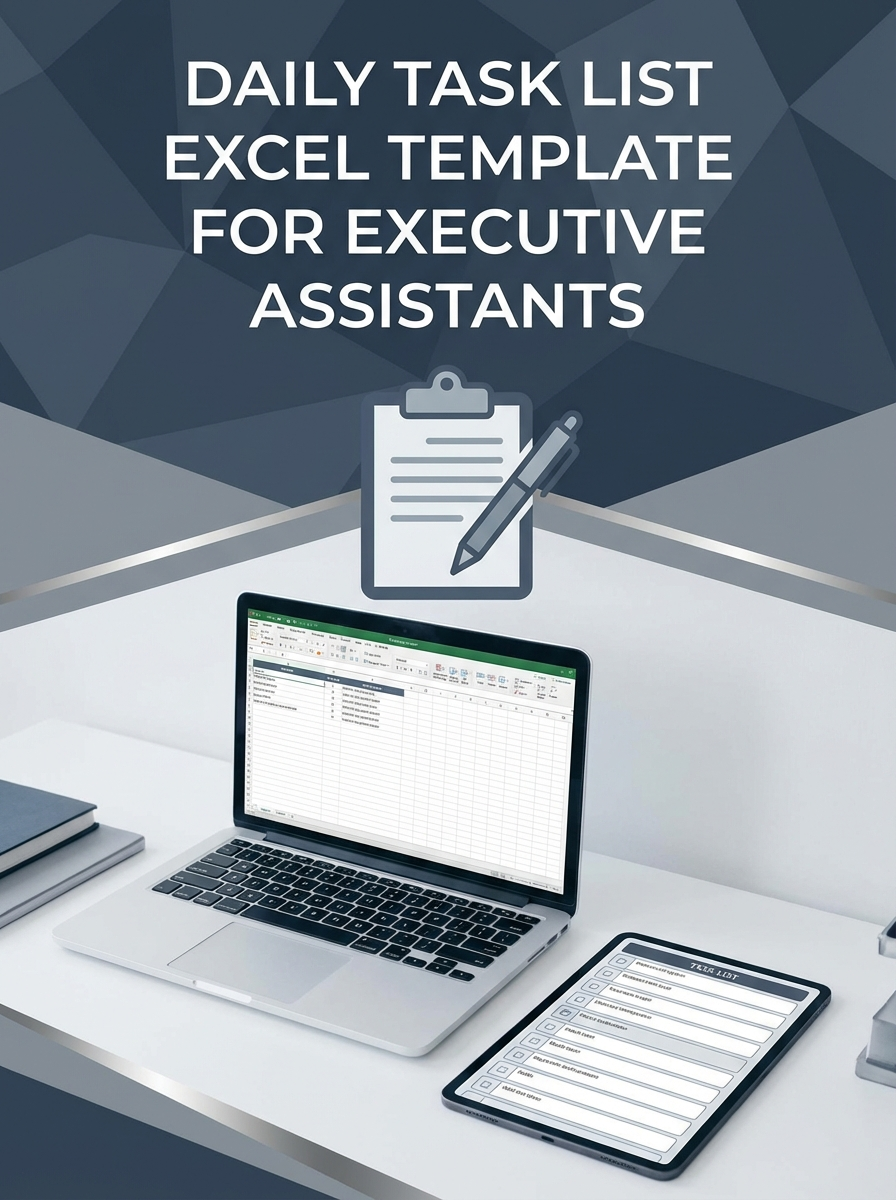 Daily Task List Excel Template for Executive Assistants
