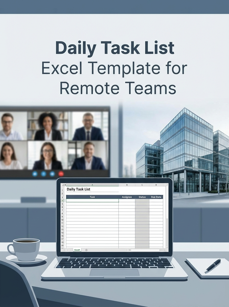 Daily Task List Excel Template for Remote Teams