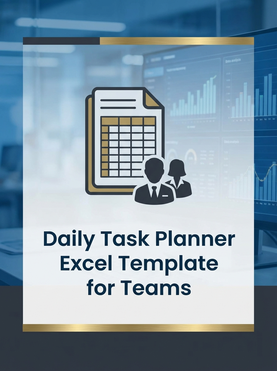 Daily Task Planner Excel Template for Teams