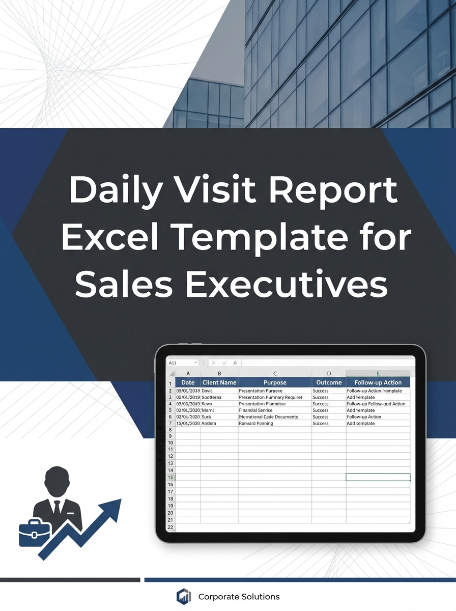 Daily Visit Report Excel Template for Sales Executives