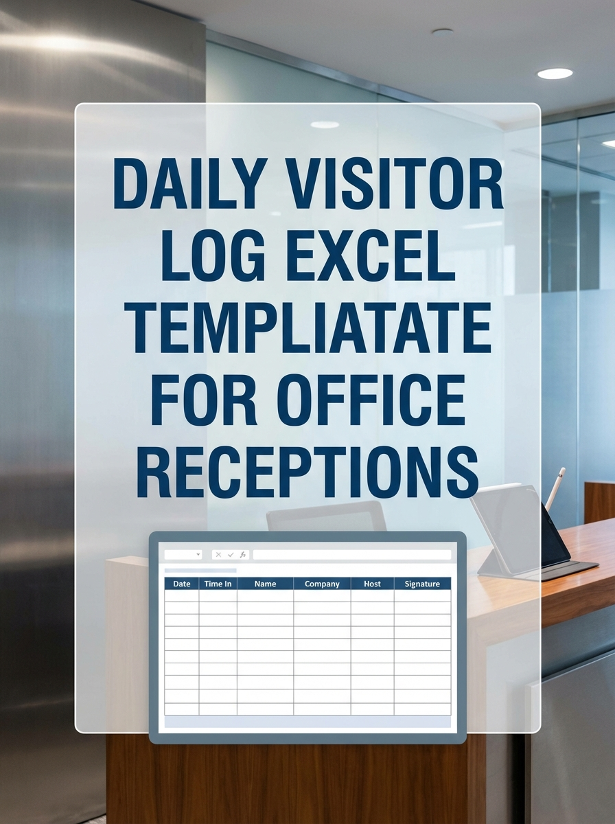 Daily Visitor Log Excel Template for Office Receptions
