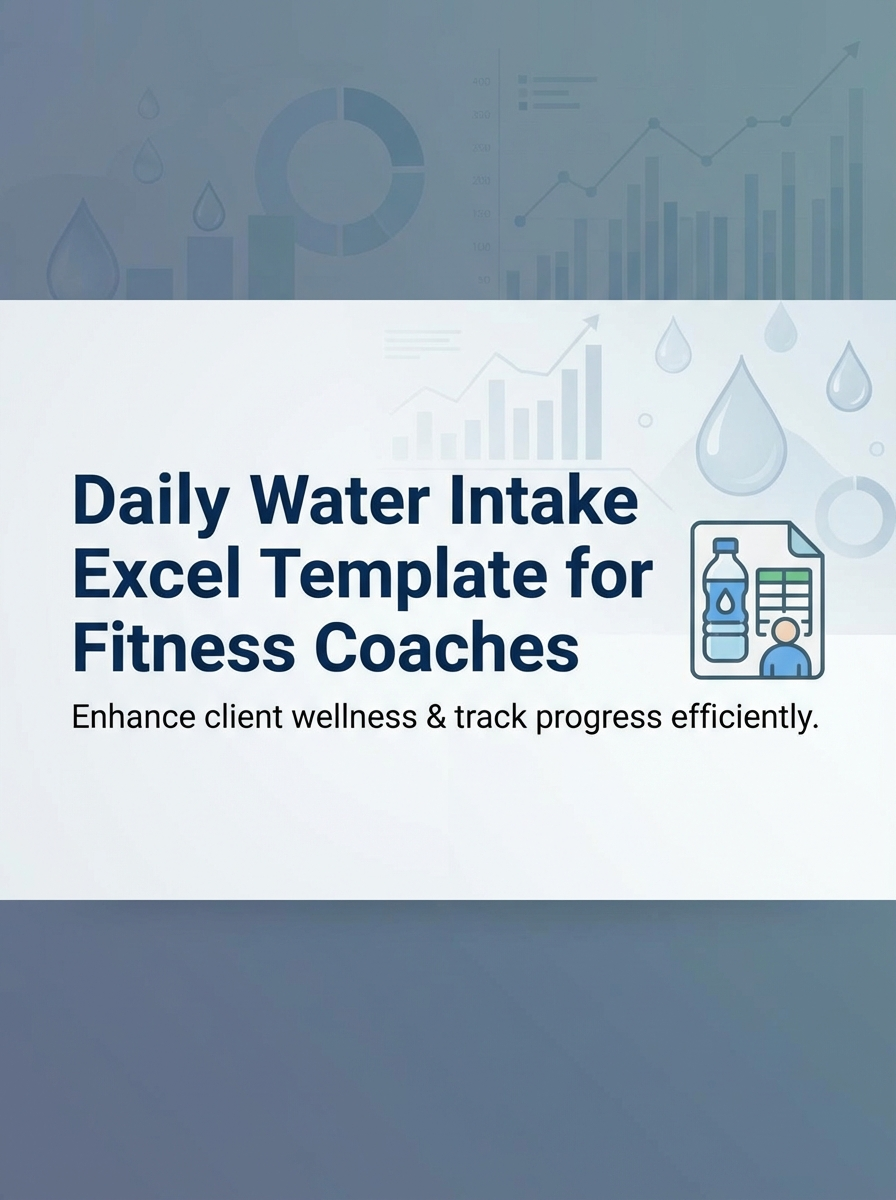Daily Water Intake Excel Template for Fitness Coaches