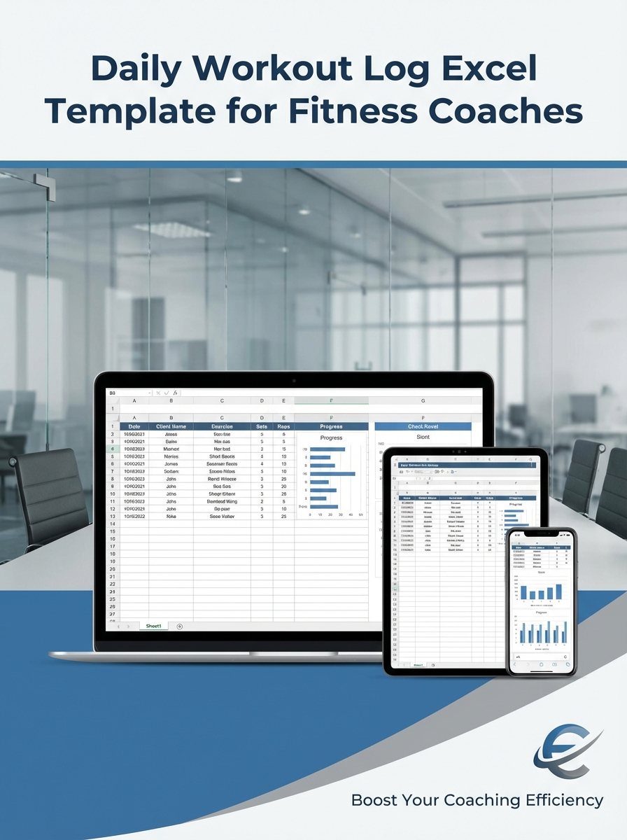 Daily Workout Log Excel Template for Fitness Coaches