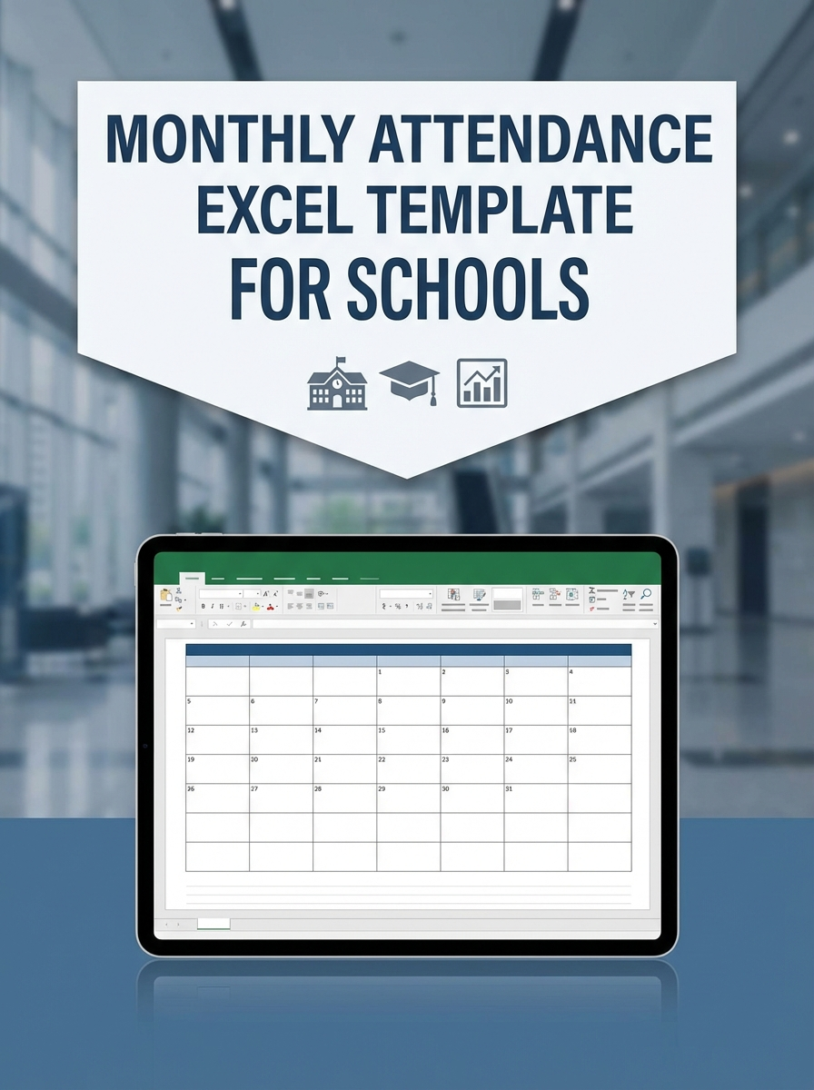 Monthly Attendance Excel Template for Schools