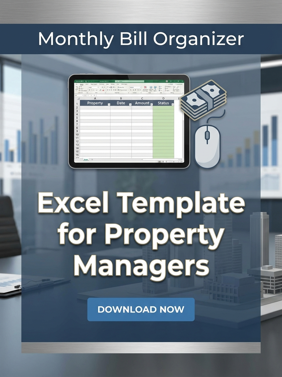 Monthly Bill Organizer Excel Template for Property Managers