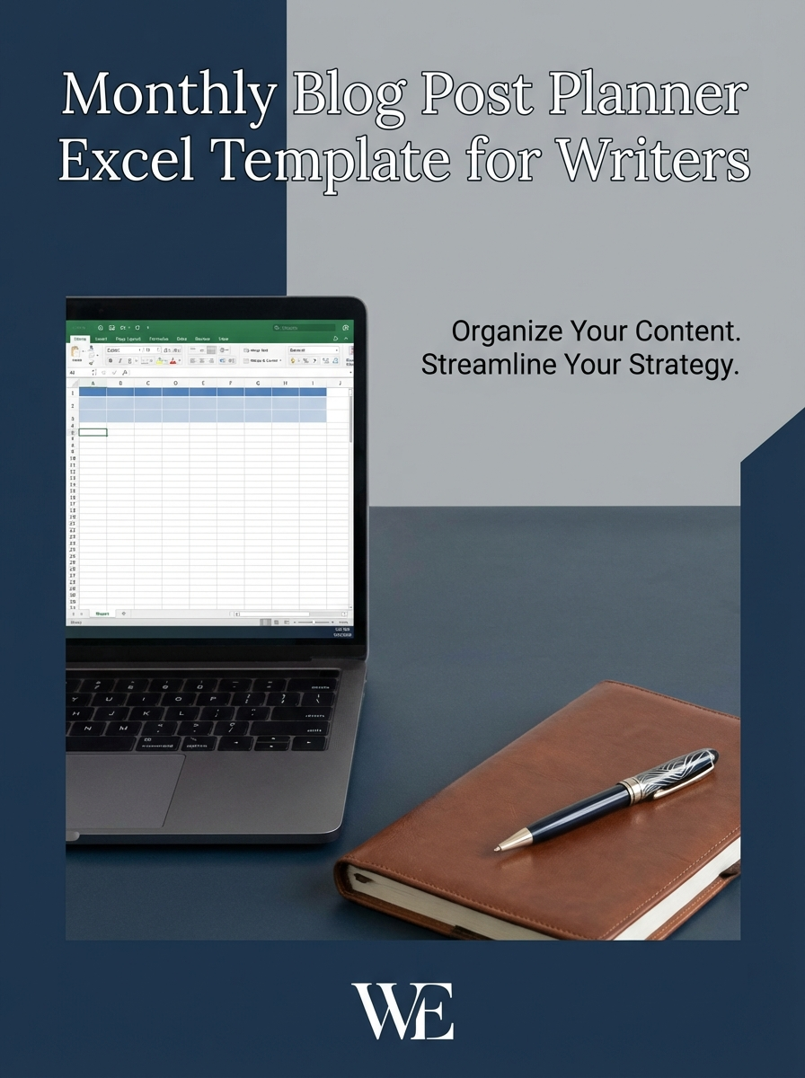 Monthly Blog Post Planner Excel Template for Writers