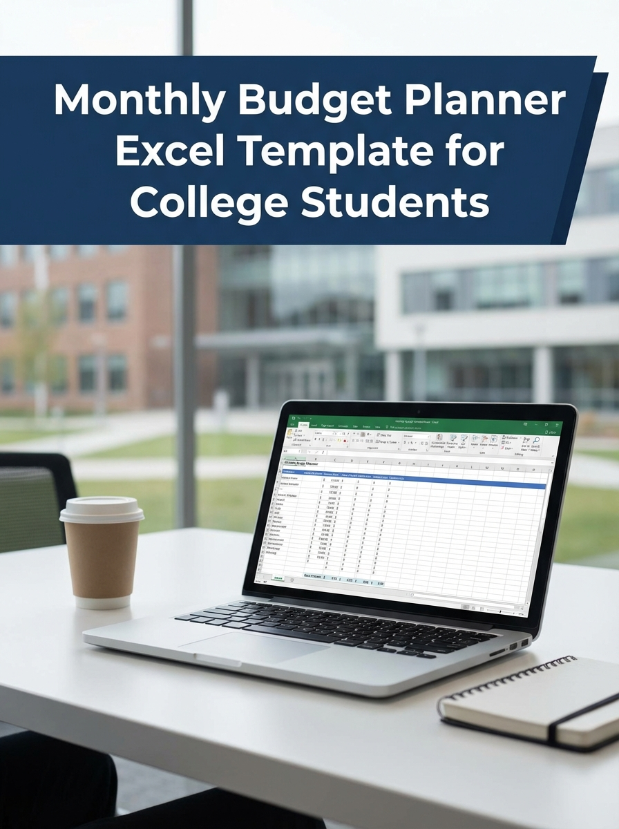Monthly Budget Planner Excel Template for College Students