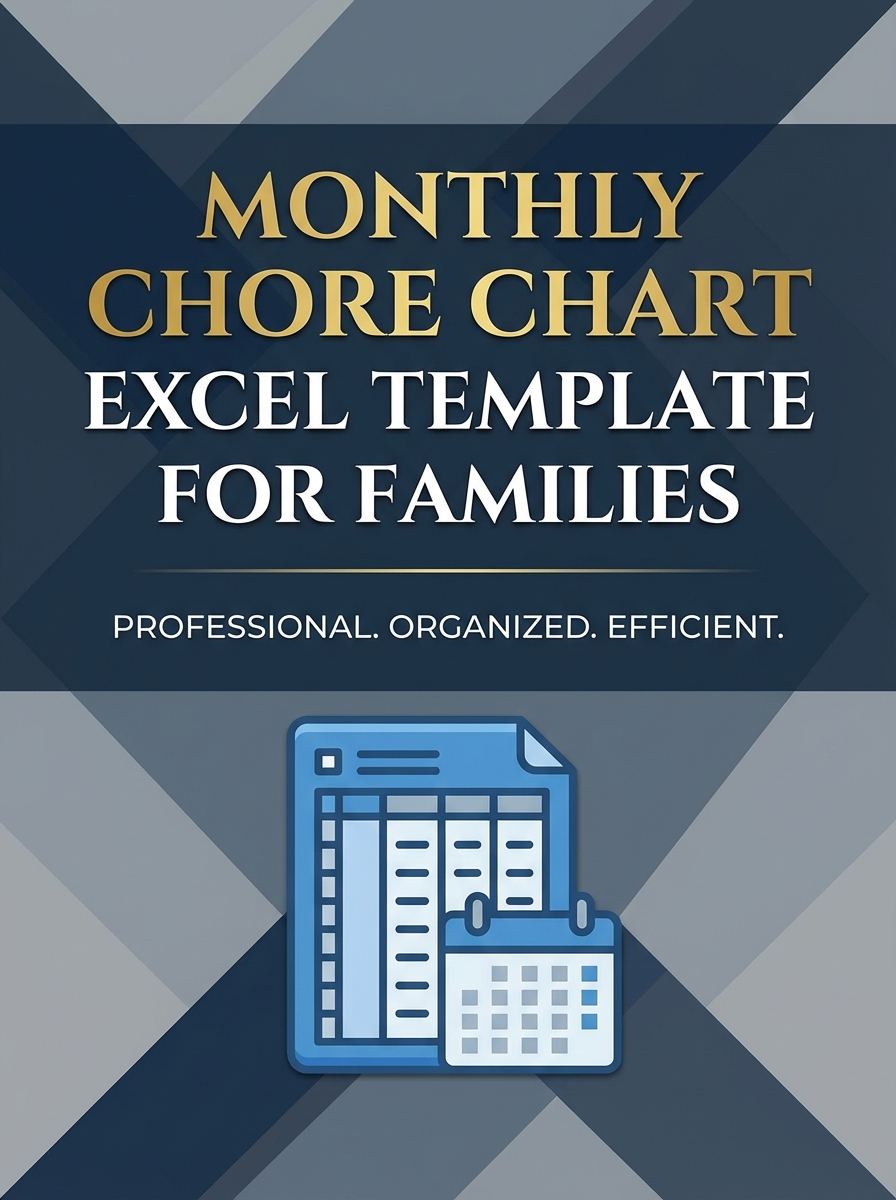 Monthly Chore Chart Excel Template for Families