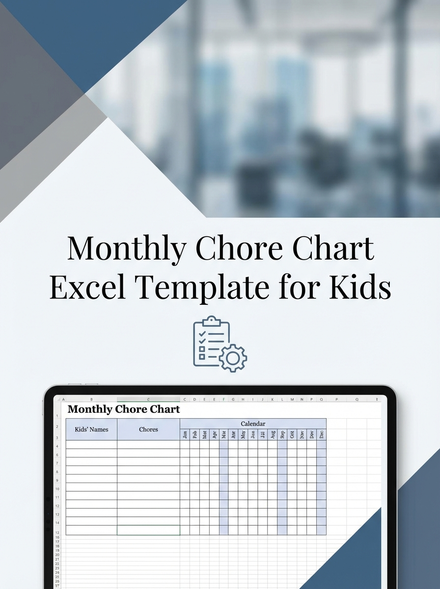 Monthly Chore Chart Excel Template for Kids