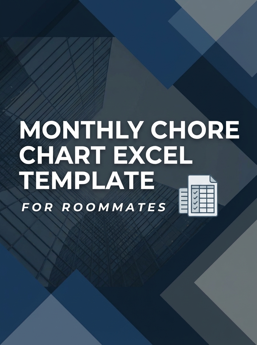 Monthly Chore Chart Excel Template for Roommates