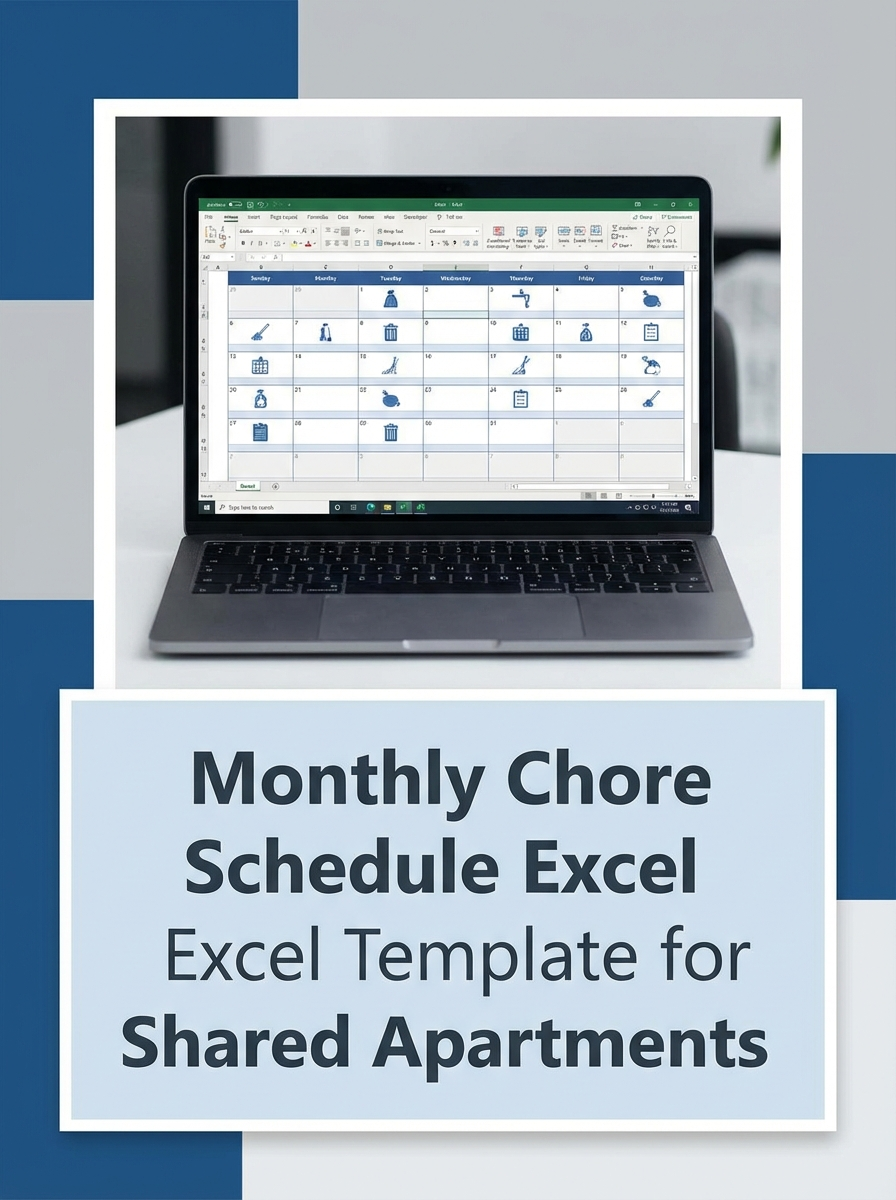 Monthly Chore Schedule Excel Template for Shared Apartments