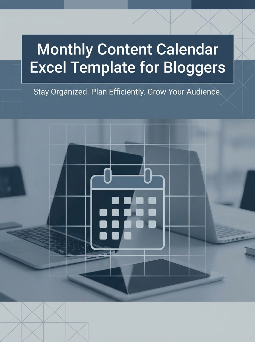 Monthly Content Calendar Excel Template for Bloggers