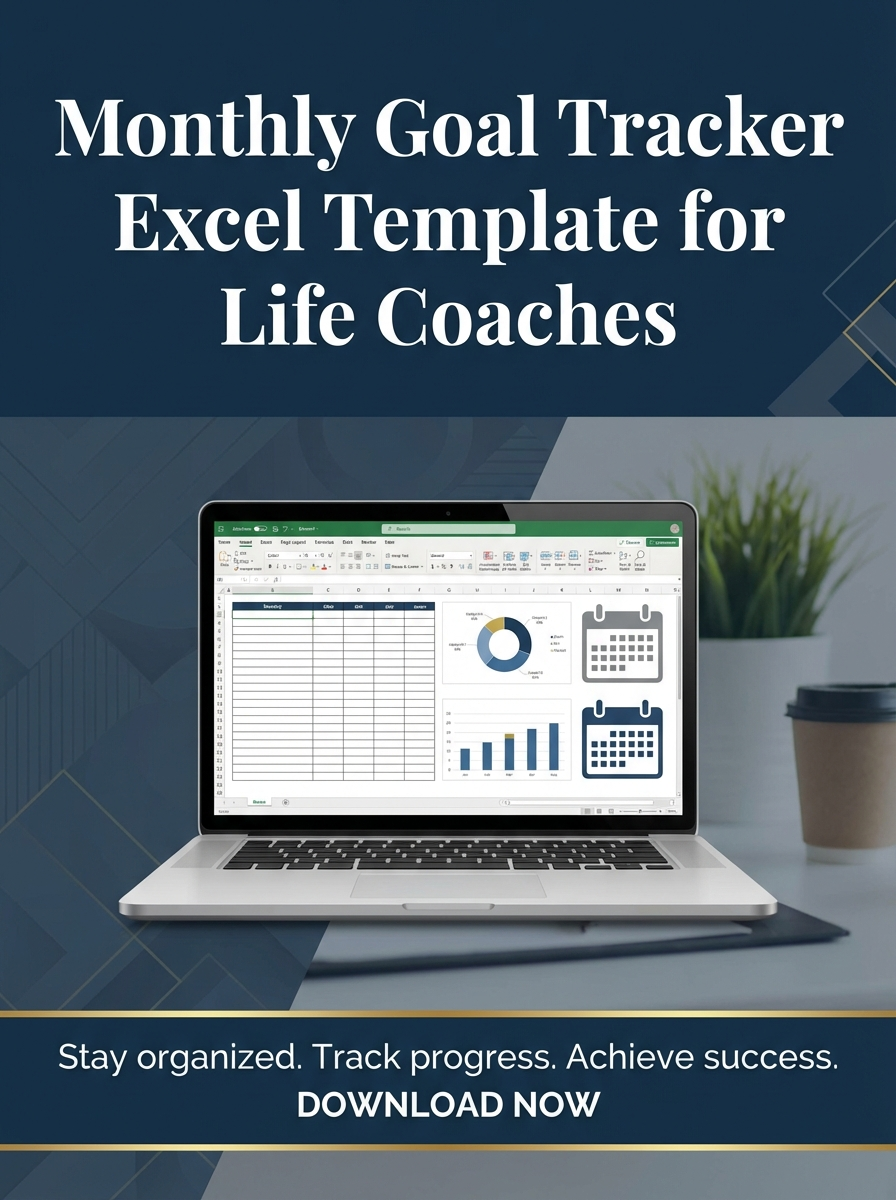 Monthly Goal Tracker Excel Template for Life Coaches