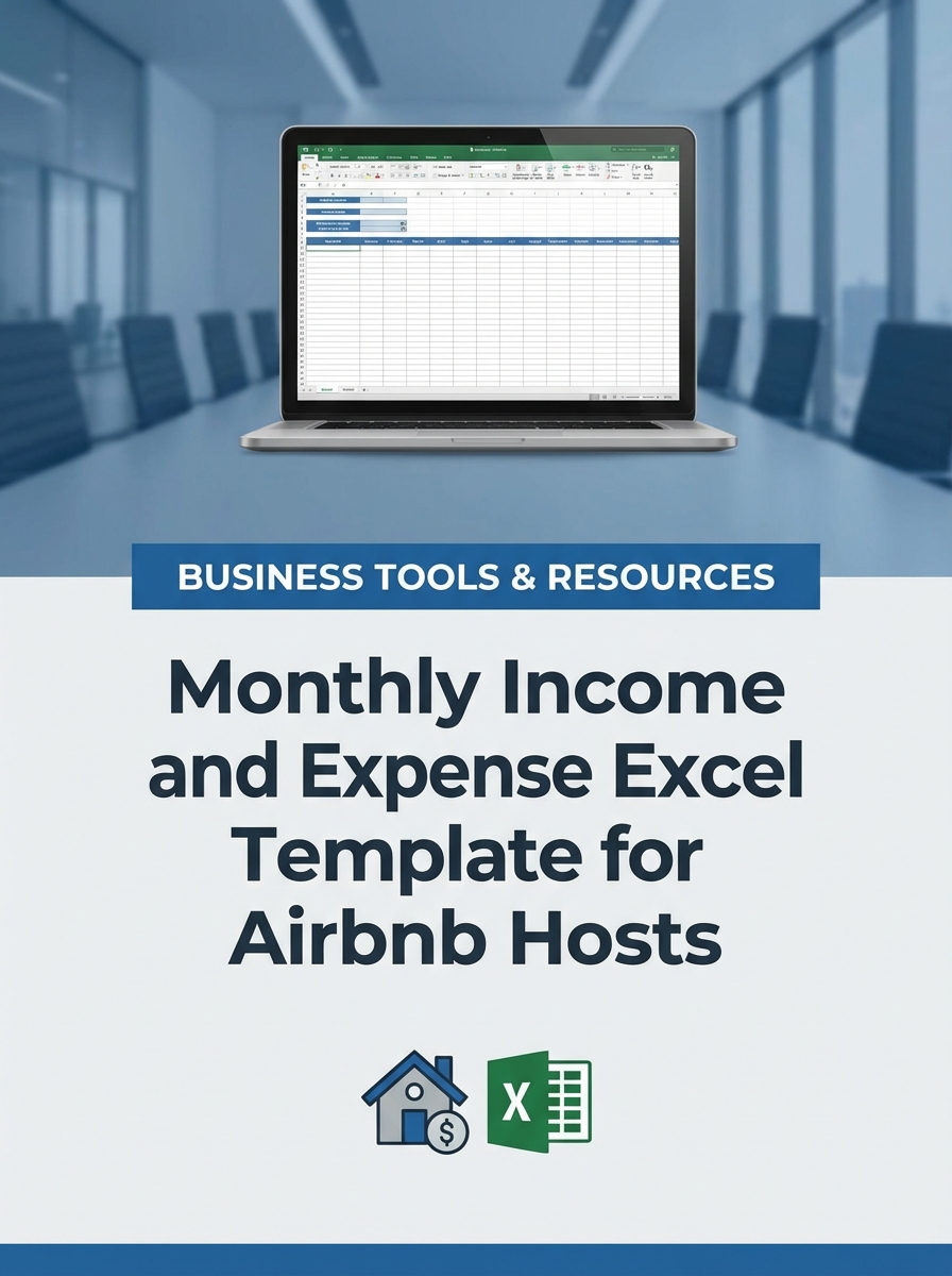 Monthly Income and Expense Excel Template for Airbnb Hosts