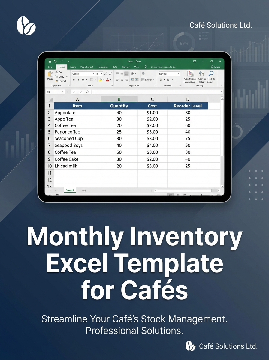 Monthly Inventory Excel Template for Cafés