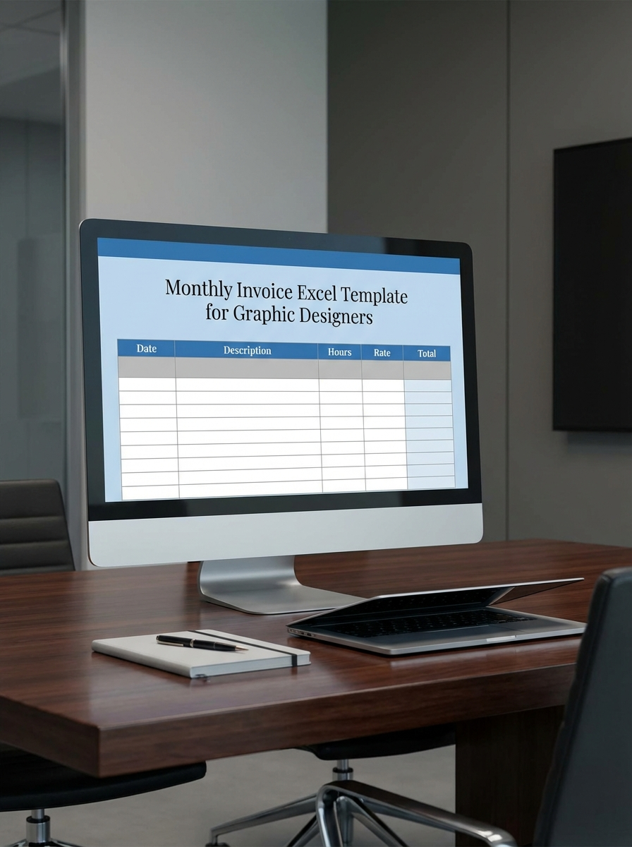 Monthly Invoice Excel Template for Graphic Designers