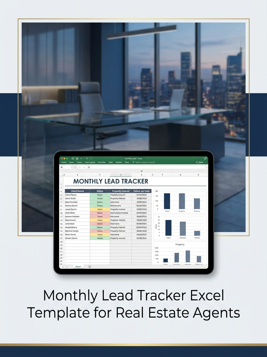 Monthly Lead Tracker Excel Template for Real Estate Agents