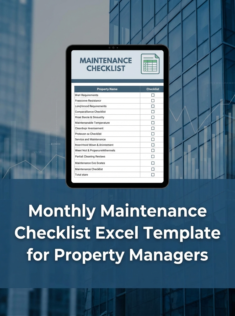 Monthly Maintenance Checklist Excel Template for Property Managers