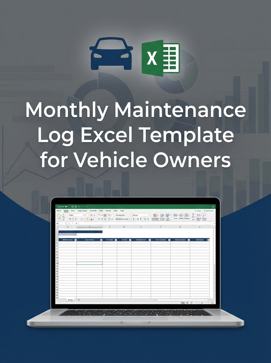 Monthly Maintenance Log Excel Template for Vehicle Owners