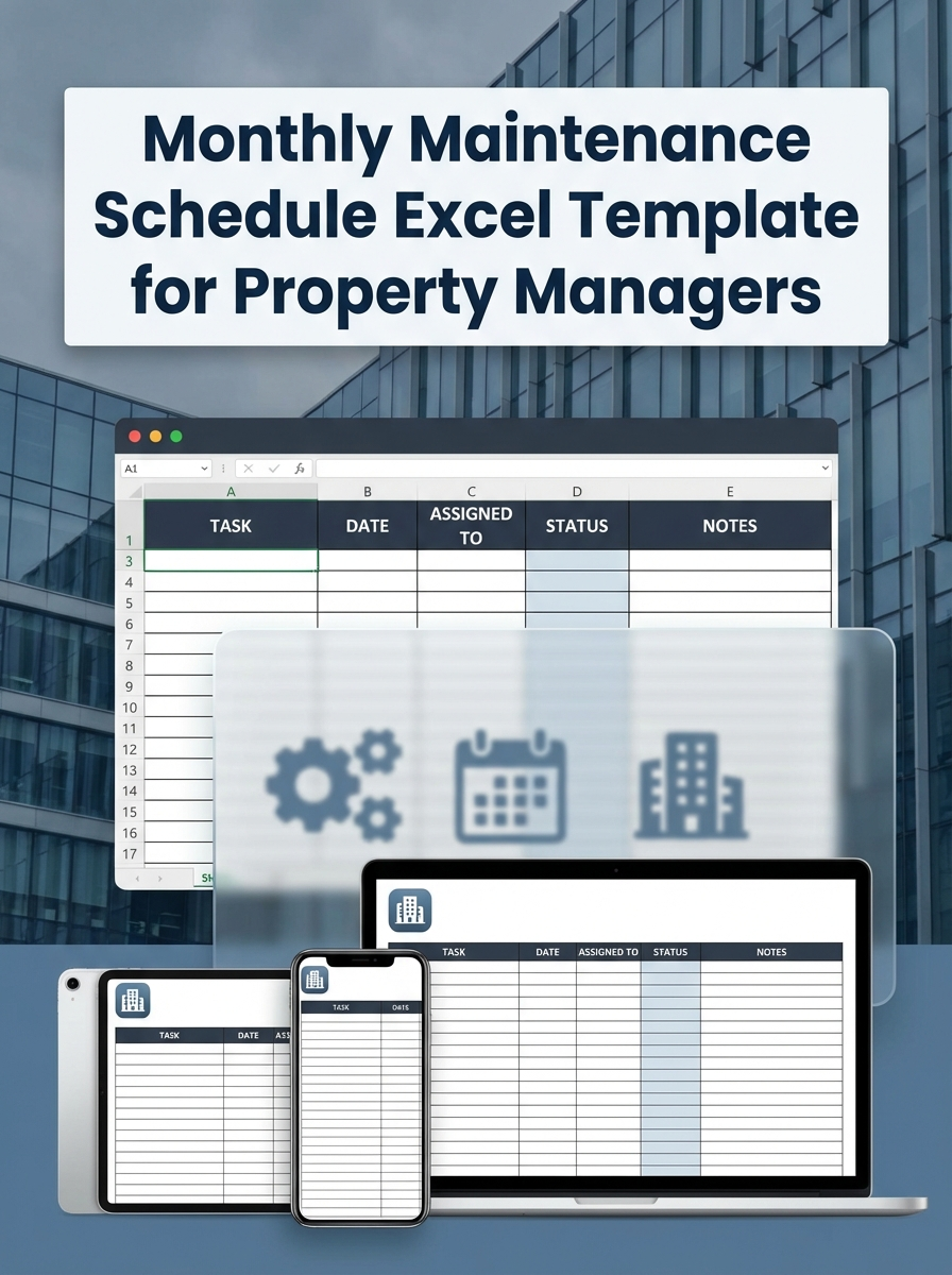 Monthly Maintenance Schedule Excel Template for Property Managers