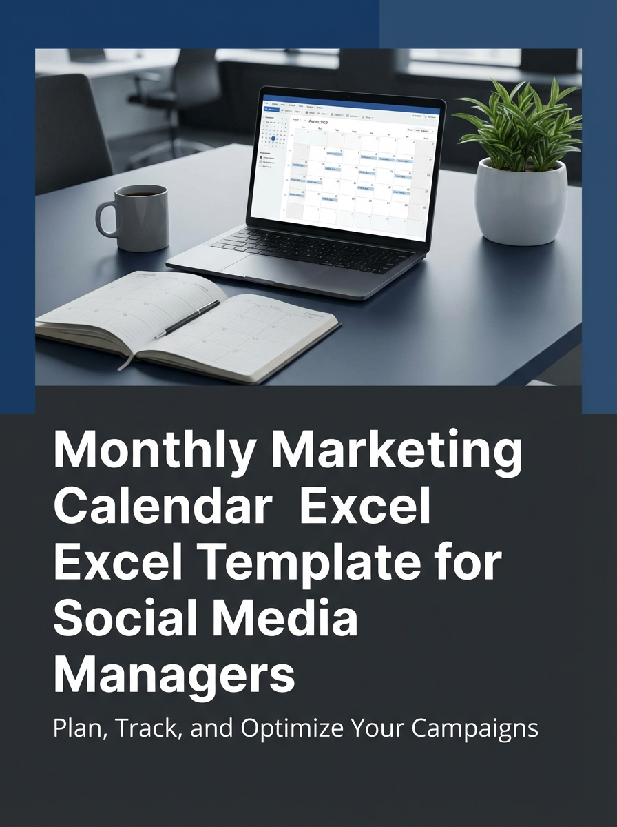 Monthly Marketing Calendar Excel Template for Social Media Managers