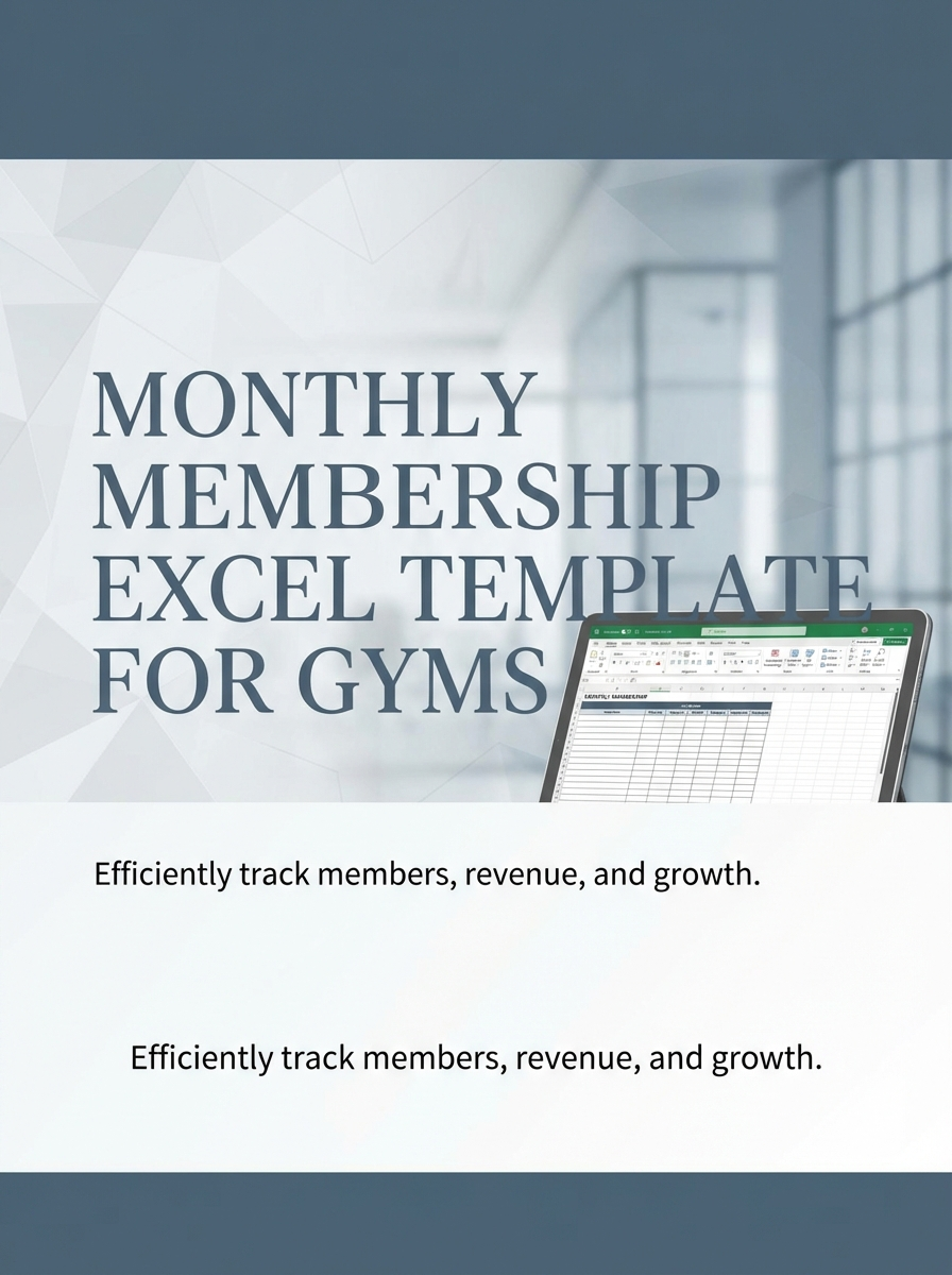 Monthly Membership Excel Template for Gyms