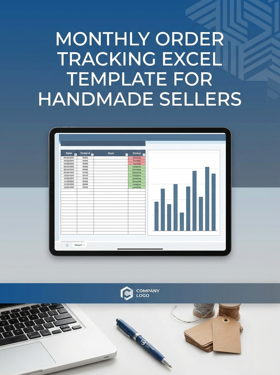 Monthly Order Tracking Excel Template for Handmade Sellers