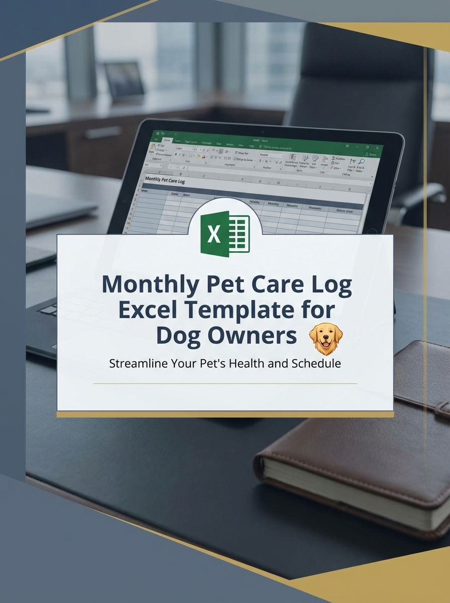 Monthly Pet Care Log Excel Template for Dog Owners
