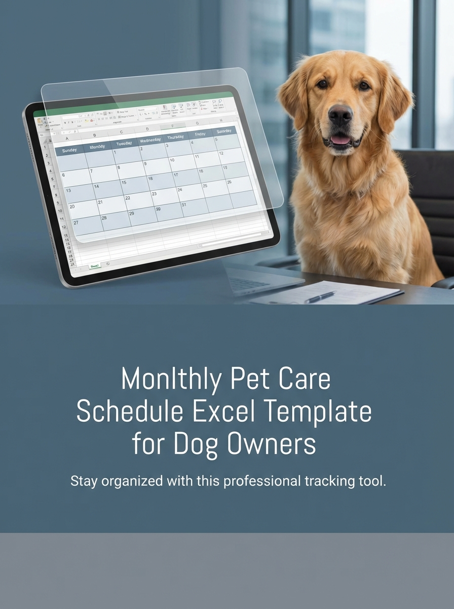 Monthly Pet Care Schedule Excel Template for Dog Owners