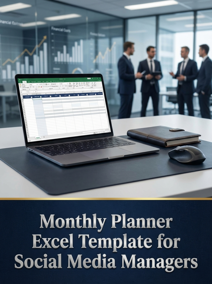 Monthly Planner Excel Template for Social Media Managers