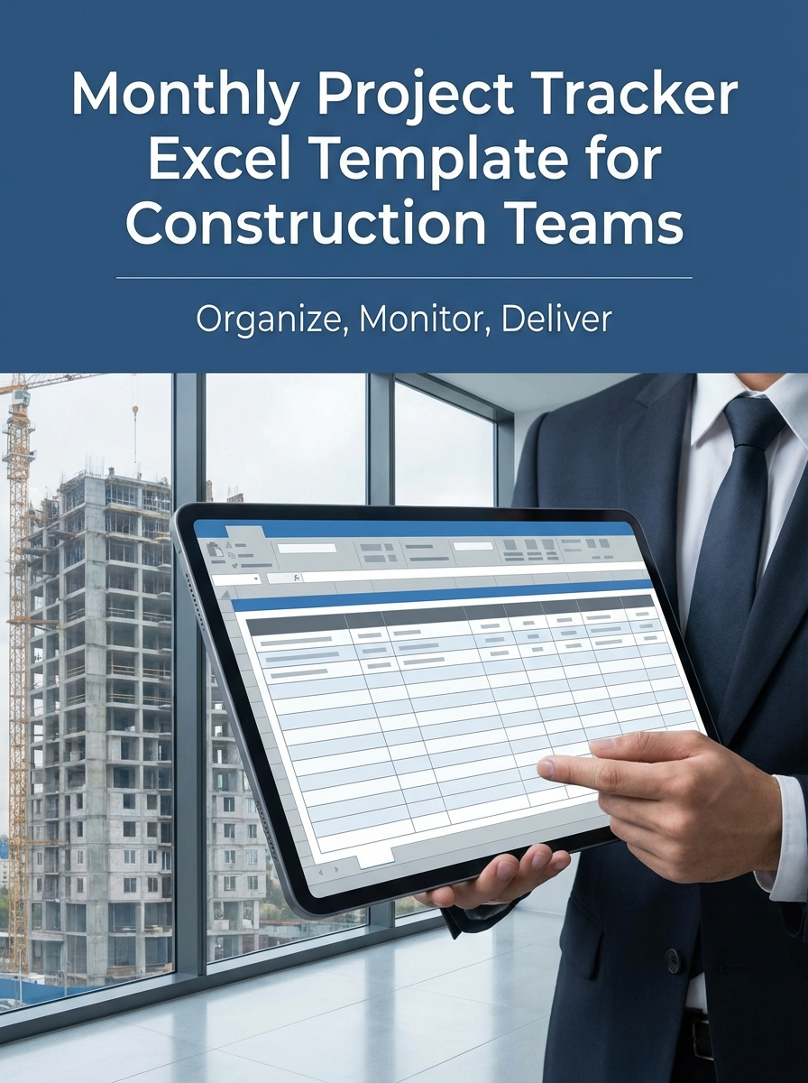 Monthly Project Tracker Excel Template for Construction Teams