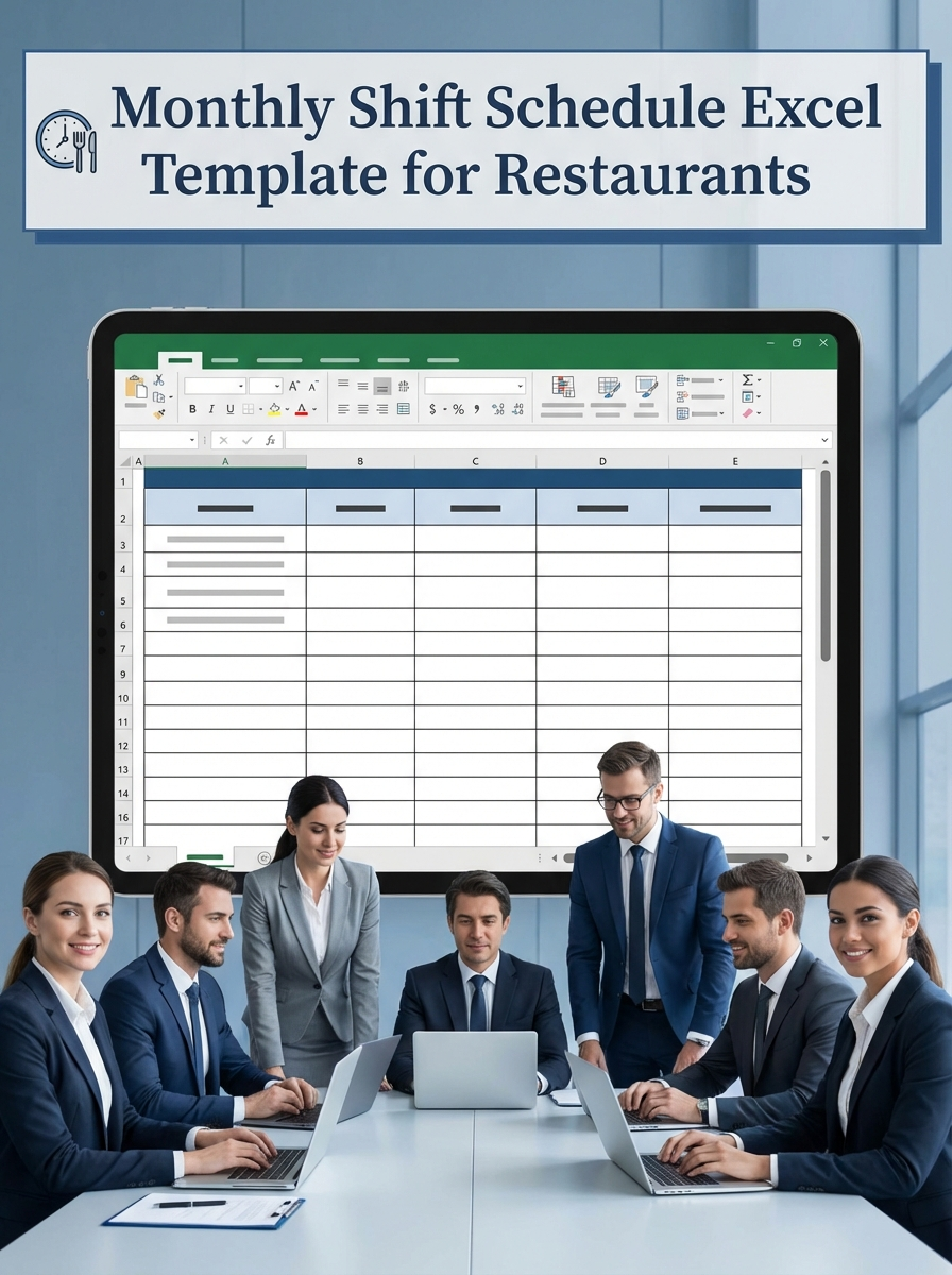 Monthly Shift Schedule Excel Template for Restaurants