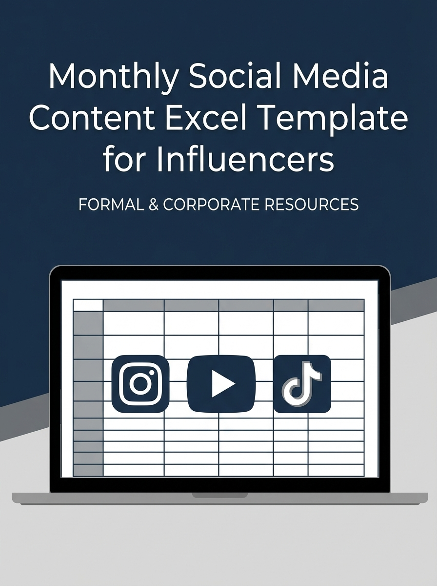 Monthly Social Media Content Excel Template for Influencers