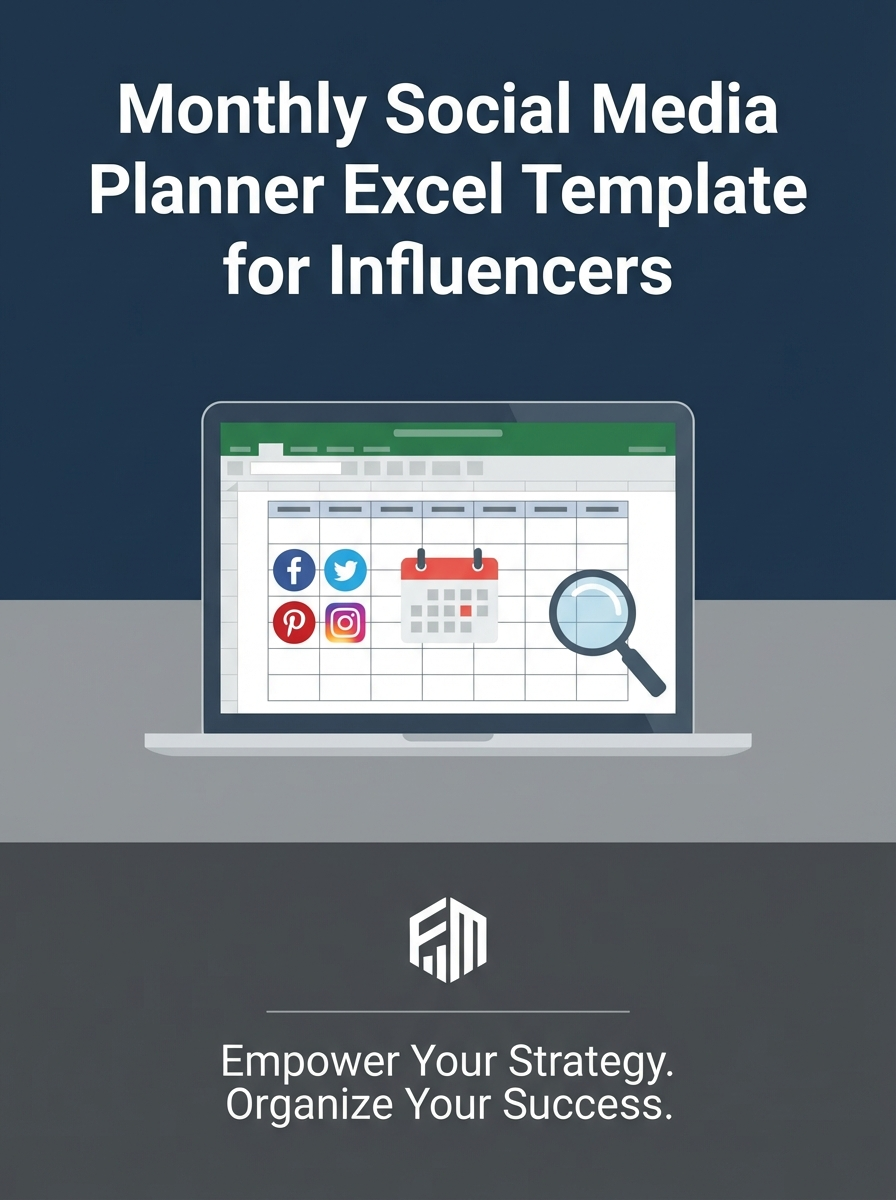 Monthly Social Media Planner Excel Template for Influencers