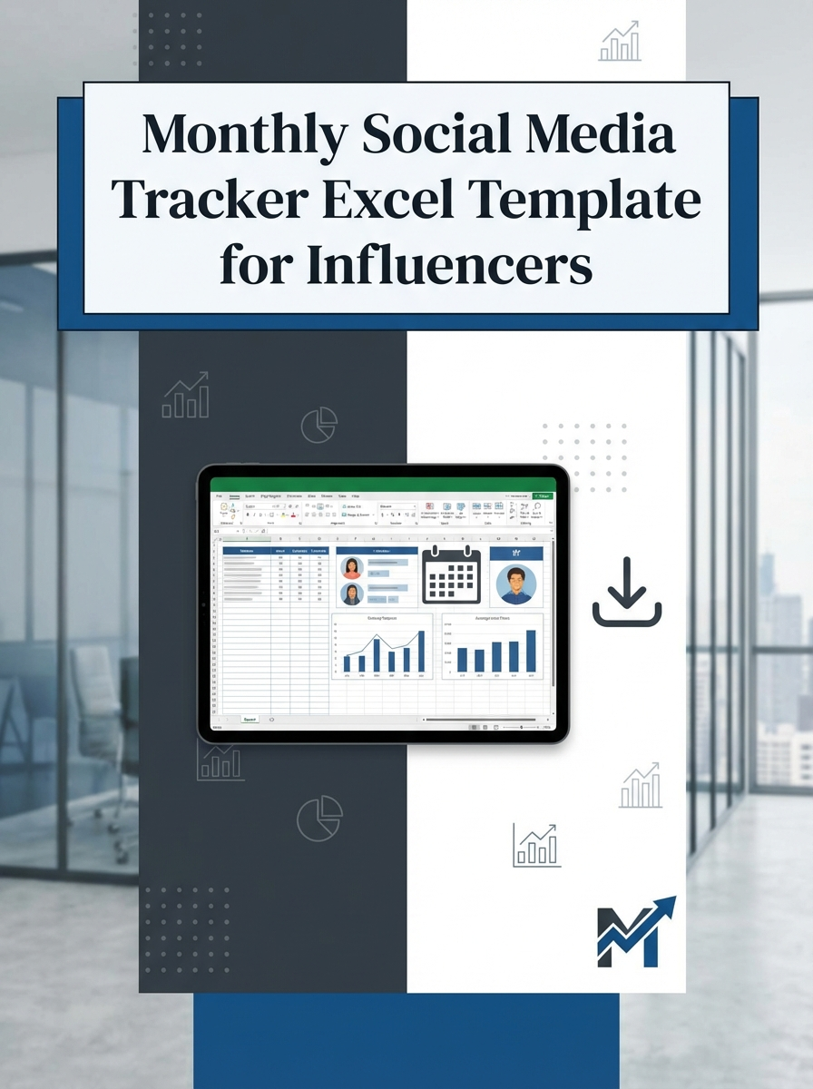 Monthly Social Media Tracker Excel Template for Influencers