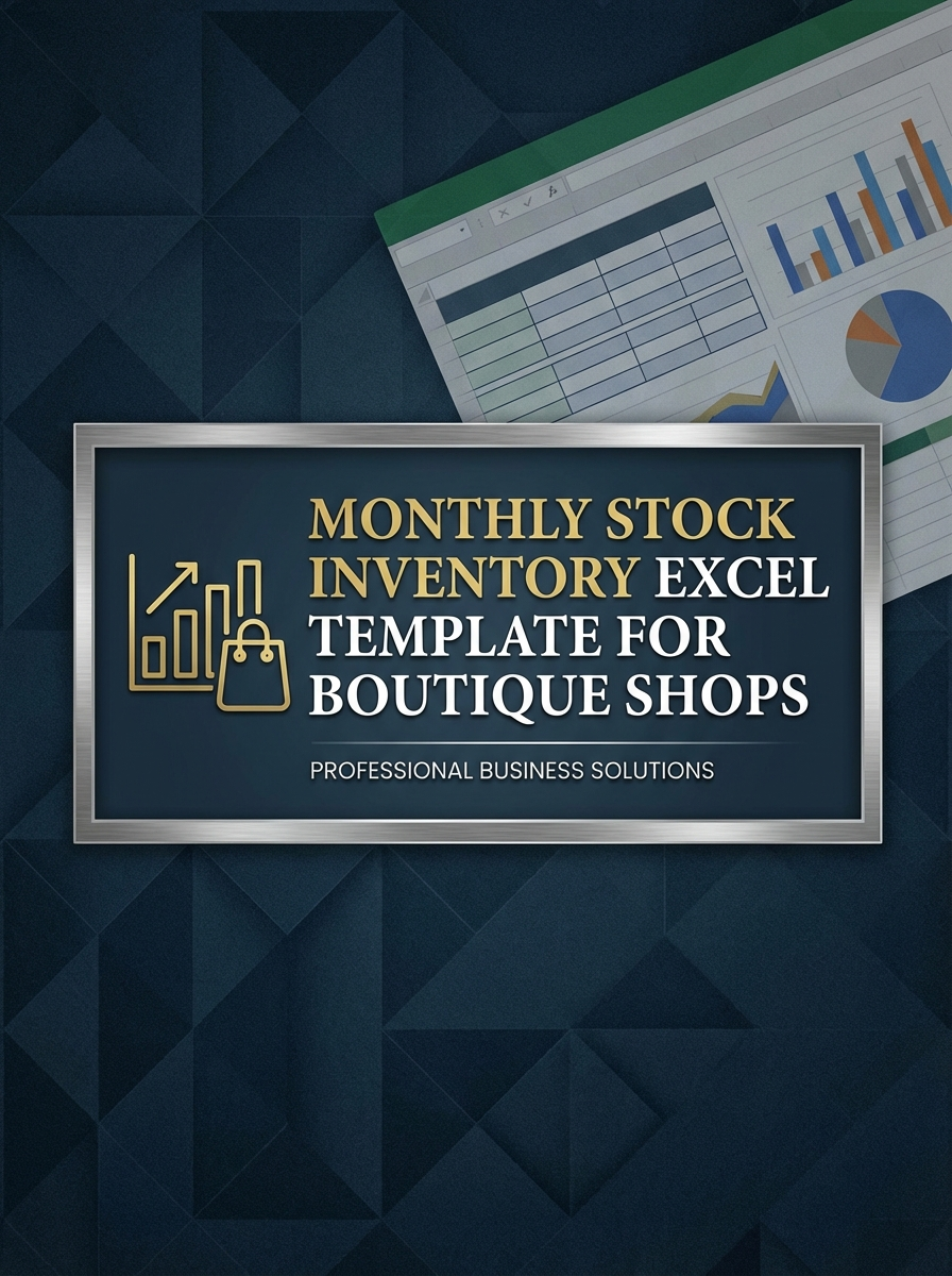 Monthly Stock Inventory Excel Template for Boutique Shops