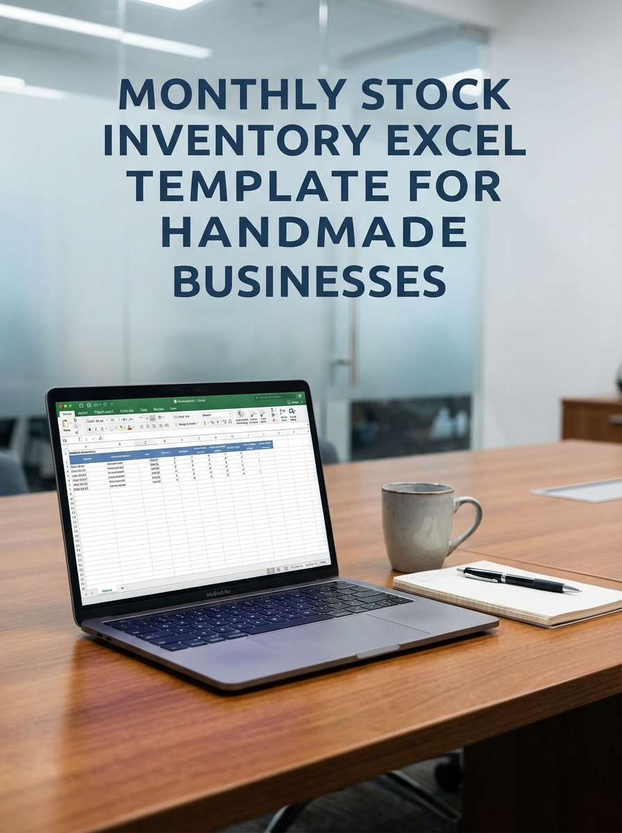 Monthly Stock Inventory Excel Template for Handmade Businesses