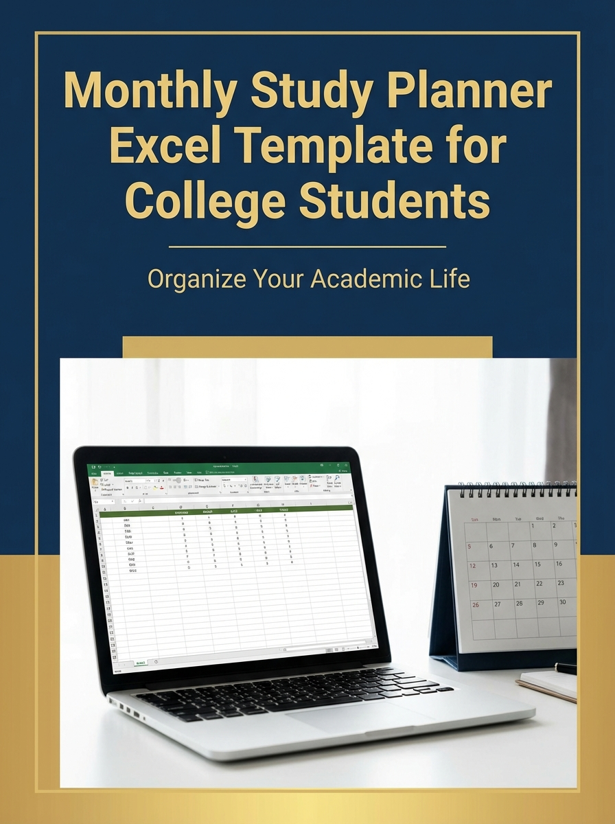 Monthly Study Planner Excel Template for College Students