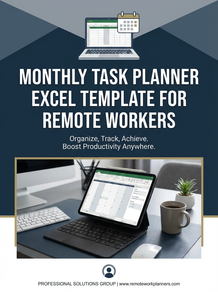 Monthly Task Planner Excel Template for Remote Workers