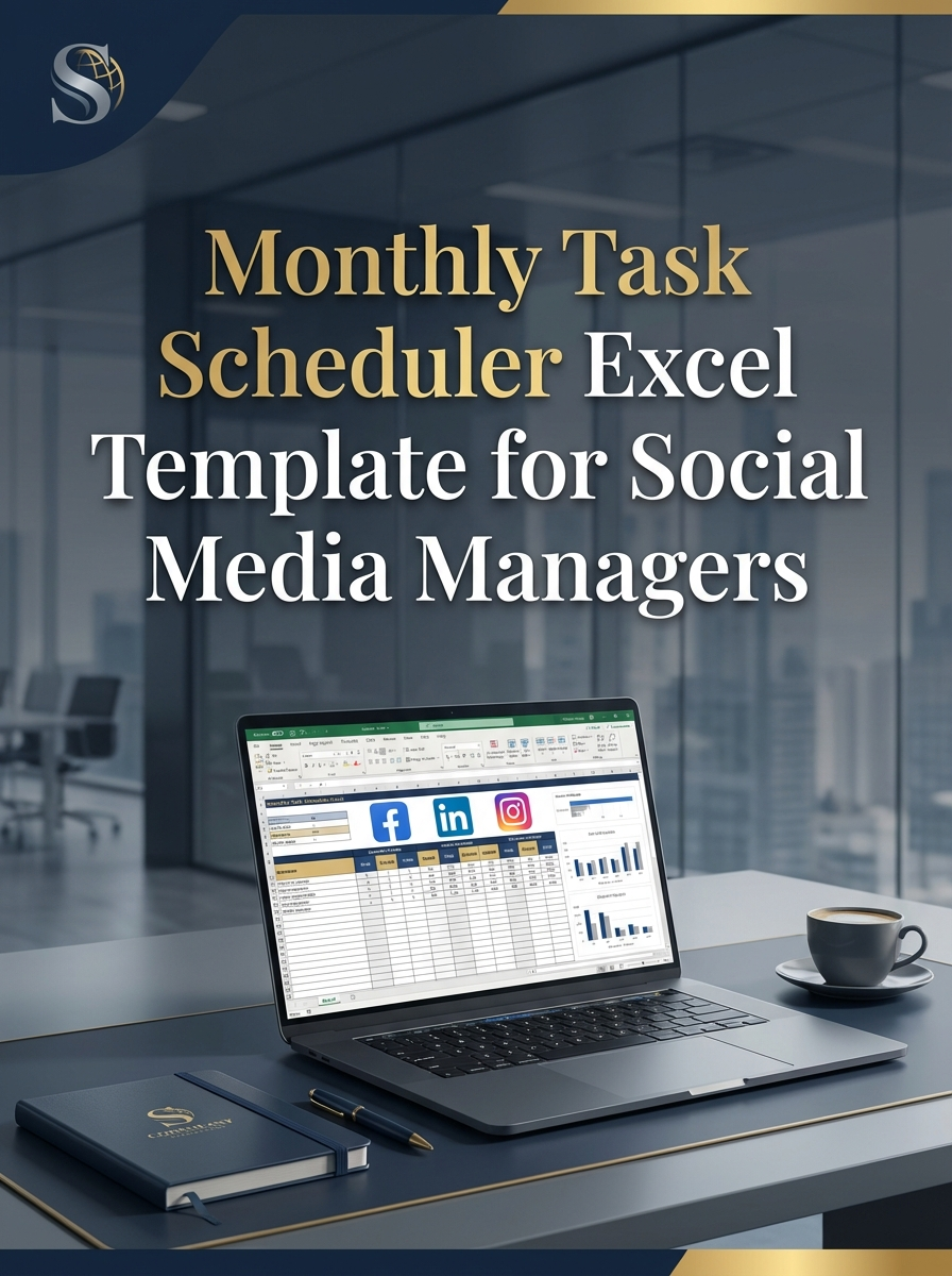 Monthly Task Scheduler Excel Template for Social Media Managers