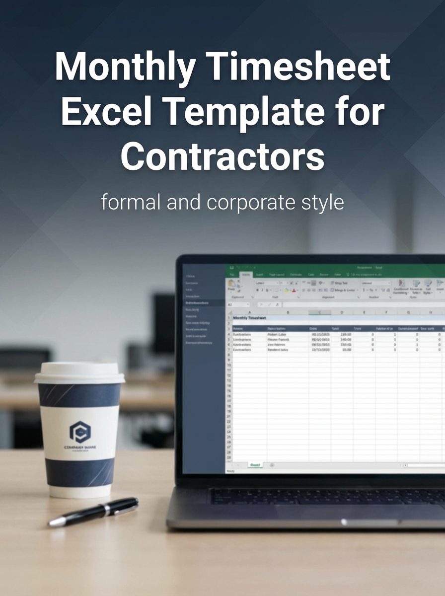 Monthly Timesheet Excel Template for Contractors
