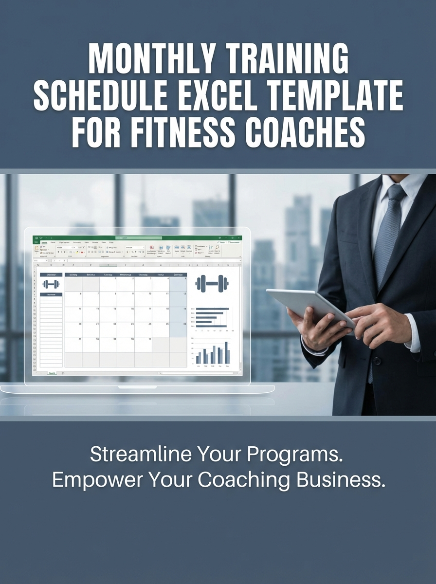 Monthly Training Schedule Excel Template for Fitness Coaches