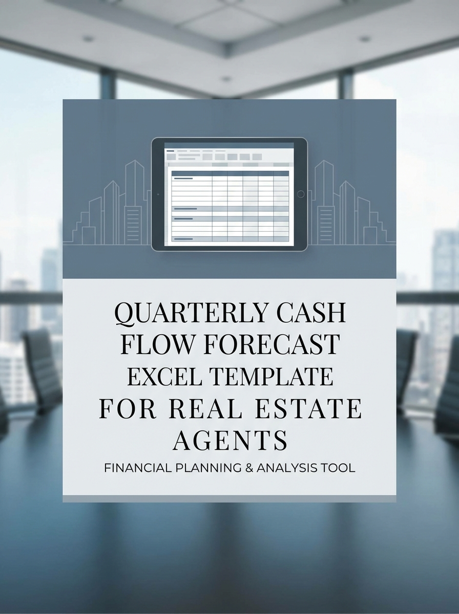 Quarterly Cash Flow Forecast Excel Template for Real Estate Agents