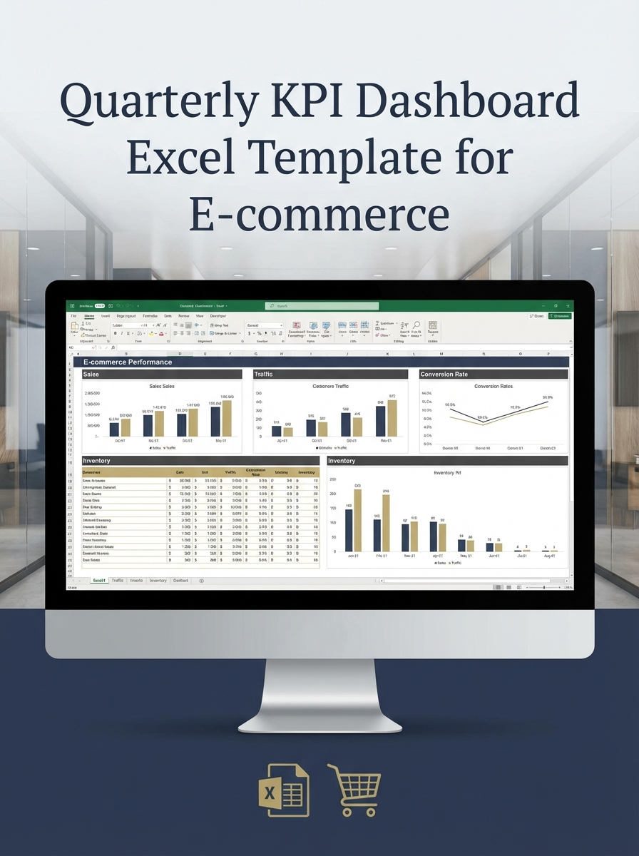 Quarterly KPI Dashboard Excel Template for E-commerce